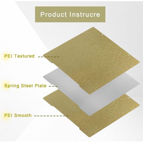 Surface d'Impression 3D PEI Texturée - 254x241mm Plaque Acier Spring pour MK3/MK4/Core One (1/2)