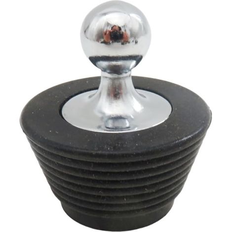 Bouchon de baignoire inox/silicone pour bain et évacuation (1/5)