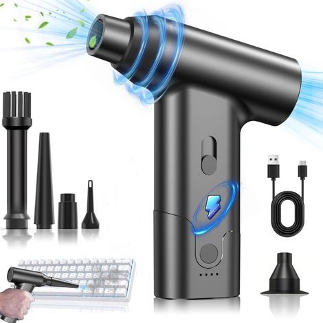 Souffleur à air comprimé - Souffleur portable 130 000 tr/min, mini souffleur à jet sans fil, puissant et pratique, idéal pour la voiture, la maison, le clavier et l'ordinateur (1/5)