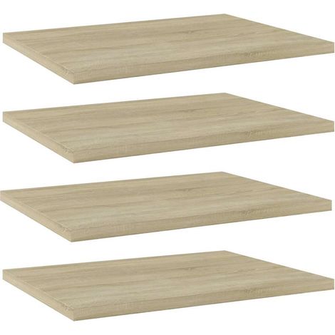 vidaXL Estante estantería 4 uds contrachapada roble Sonoma 40x30x1,5cm (1/5)