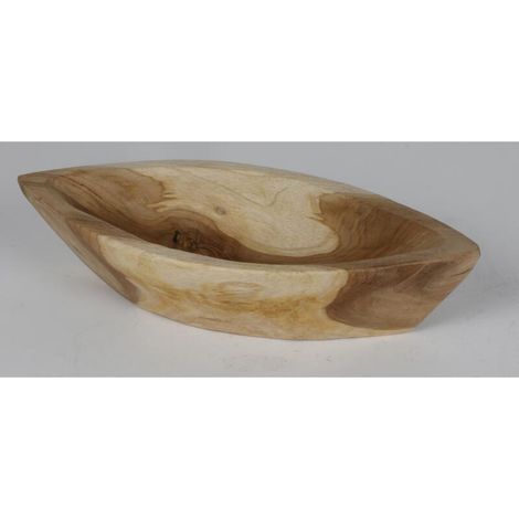 Holzschüssel Kano Teak Schale Schiffchen Dekoration Tisch Aufbewahrung Ordnung (1/5)