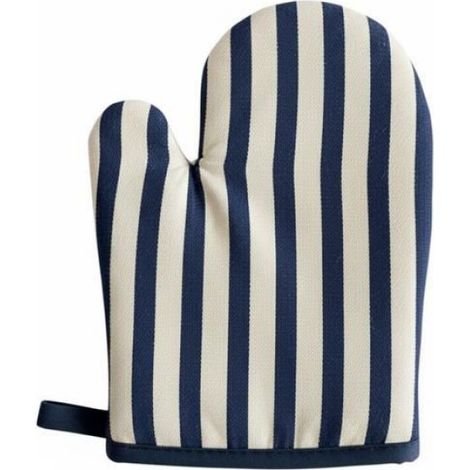 Gant Thermique - Rayures Bleu Blanc - Protection Chaleur Four Micro-ondes Cuisinière - 1 Pièce (1/3)