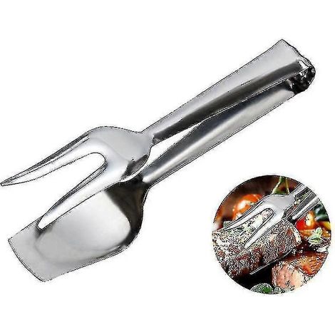 Lot de 2 pinces de cuisine en acier inoxydable (fourchette et cuillère), pinces à salade, pinces à barbecue, outil de cuisine (1/5)