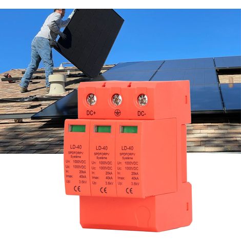 Parafoudre photovoltaïque LD-40, triphasé, 20-40 kA, 1000 V CC (1/5)