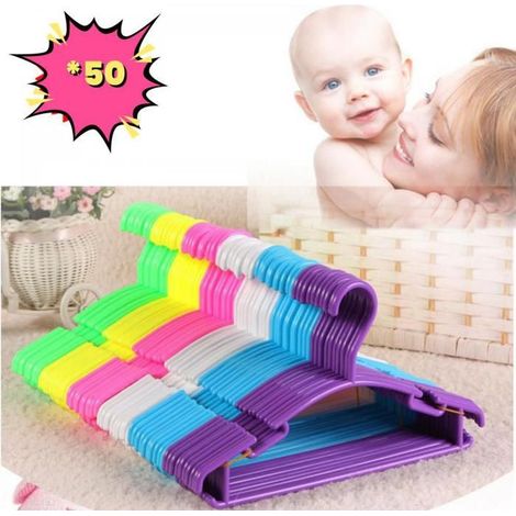 Lot de 50 Cintres en Plastique pour Bébé - 2715cm (1/4)