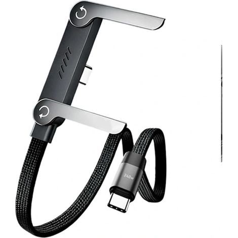 2-in-1-Ladestation mit mehrfach verstellbarer Typ-C-Halterung und 240-W-Schnellladefunktion über DC-Schnittstelle (1/5)