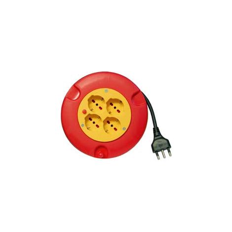 1PZ AVVOLGICAVO ELETTRICO 4 PRESE SCHUKO BIPASSO MT.5 - mt.5