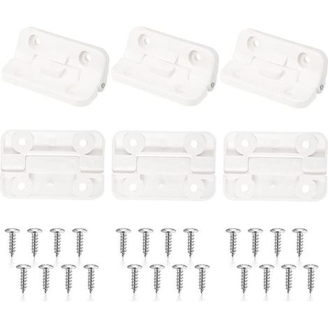 6 Charnières de Remplacement pour Glacière Igloo en Plastique avec 24 Vis, Pièces Détachées pour Coffre à Glace, Blanc (1/5)
