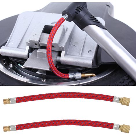 2 pièces Tuyau d'Extension pour Pompe à Vélo, 16,6 cm/6,5 pouces, Matériau Nylon et Cuivre, Design Double Valve pour Gonflage Facile
