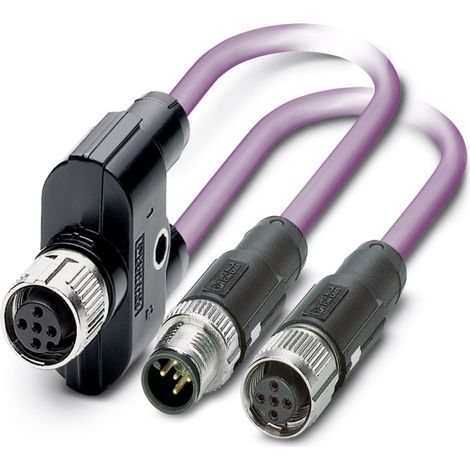 Phoenix Contact 1436013 Sensor-/Aktor-Datensteckverbinder, konfektioniert M12 Adapter, Y-Form 30.00