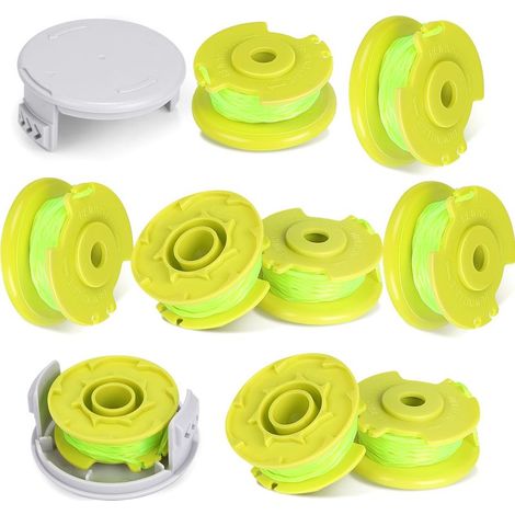11 Pièces Fil Coupe Bordure Bobine de Fil Debroussailleuse Fil Rotofil Compatible avec Ryobi One + 18V 24V 40V Coupe Bordure Ø2.0mm 3,4M Bobine Fil Coupe Bordure (9 Fil Rotofil + 2 Couvercle) (1/5)