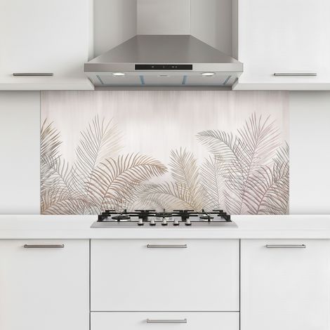 CRÉDENCE CUISINE Feuilles - Beige - Botanique - Vintage 120x60 cm (1/5)