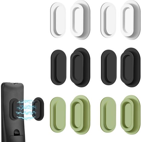 Lot de 6 supports magnétiques pour télécommandes – Support mural magnétique en silicone amélioré pour télécommandes de télévision, ventilateur et climatiseur – Fixation murale auto-adhésive sans perça (1/5)