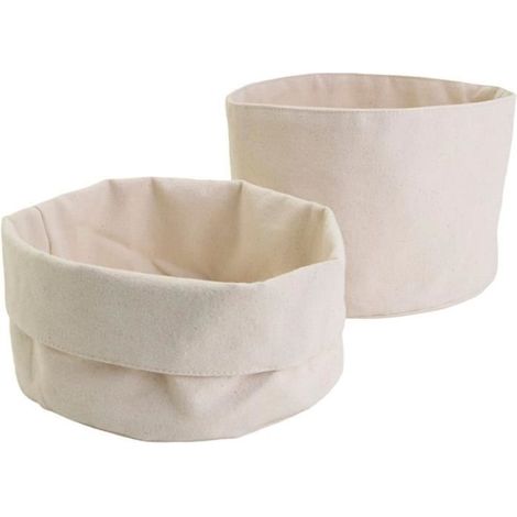 Paniers en tissu - 20 cm - 10 pcs - Coton épais - Ajustables - Blanc