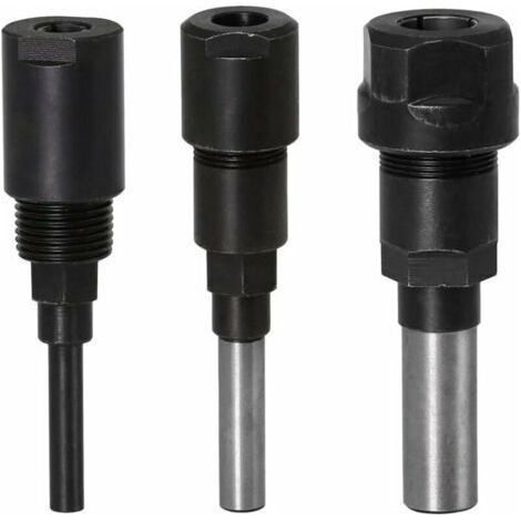 Router Collet Extension Bit de routeur Extension de collet et rognage Découpage Machine de gravure Extender Porte-mandrin de travail du bois Fraise (1/4 Shank+8MM Shank+1/2 Shank) (1/4)