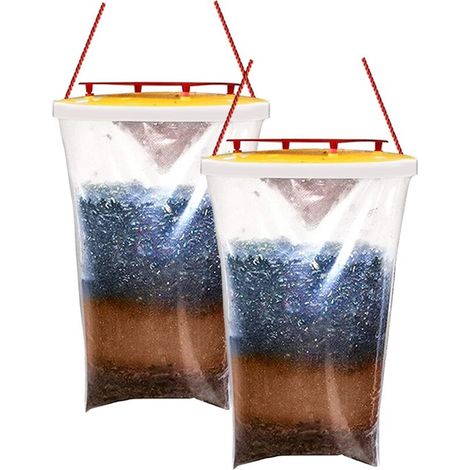 Piège à mouches - Les sacs pièges à mouches peuvent attraper et tuer jusqu'à 20 000 mouches, insectes et punaises (paquet de 2)