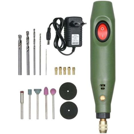 Mini ensemble de meuleuse électrique multifonctionnelle DC12V, Kit d'outils rotatifs de meulage de perceuse pour le fraisage, le polissage et la gravure (1/4)