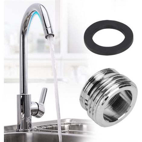 Adaptateur de robinet de cuisine - inverseur tuyau de jardin - Laiton chromé - Arrosage de jardin (1/4)