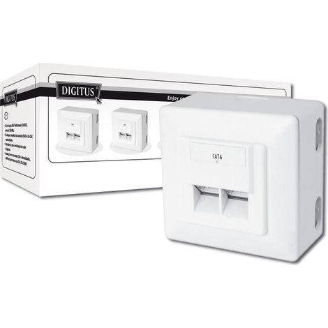 Digitus CAT 6 toma mural modular blanca 2 puertos RJ45 (1/4)