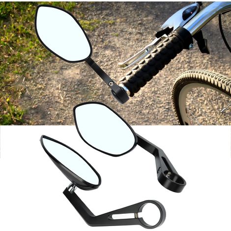 Rétroviseur universel pour guidon de moto 22 mm 7/8" avec verre bleu anti-éblouissement pour Honda, Yamaha, Kawasaki, Ducati et Suzuki (noir) (1/5)