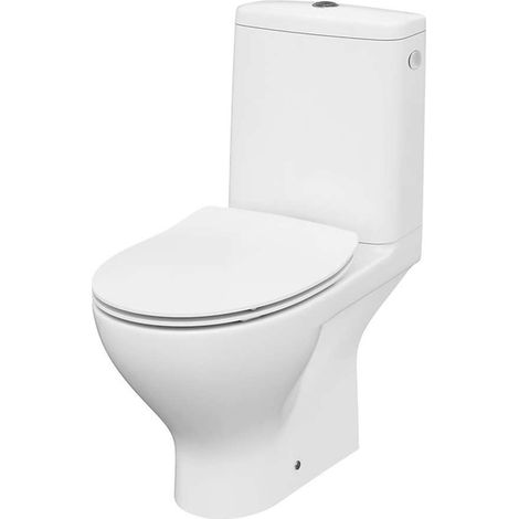 Cersanit Moduo - WC à poser avec abattant SoftClose, sortie par arrière, remplissage latéral, CleanOn, blanc K116-001 (1/3)