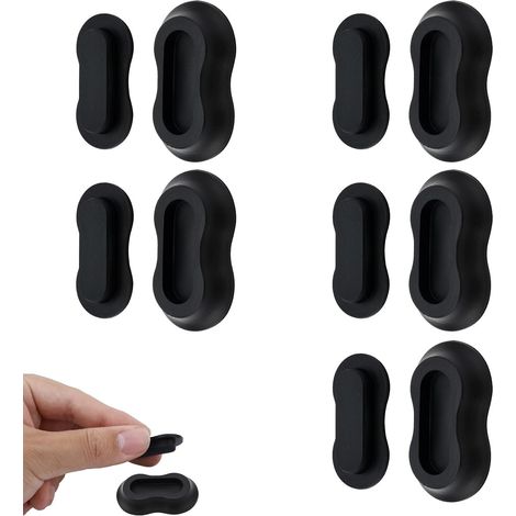 Lot de 5 Supports de Télécommande Magnétiques en Silicone, Support Mural Auto-Adhésif pour Télécommande TV pour la Maison le Bureau le Rangement des Fournitures Scolaires (Noir) (1/5)