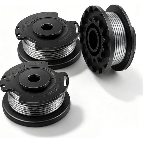 Lot de 3 bobines et fil pour débroussailleuse Bosch ART 23 et ART26, EasyGrassCut 23, EasyGrassCut 26, EasyGrassCut 18, 18-230, 18-260, LI Remplace F016800569 F016800385 Noir (1/5)