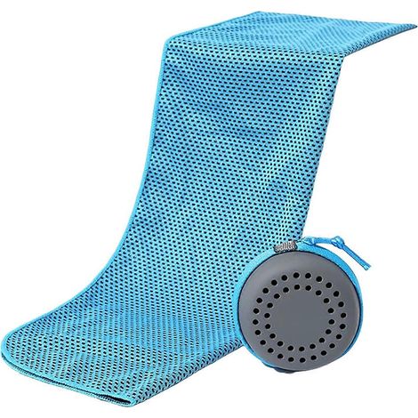 Serviette rafraîchissante pour le cou et le visage, douce et respirante, idéale pour le sport, séchage rapide, absorbant la transpiration et rafraîchissante pour le yoga, bleu ciel. (1/5)