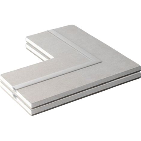 Semilavorato cartongesso fibra alluminio luce led angolo 14,5x29x29 cm 2 pezzi
