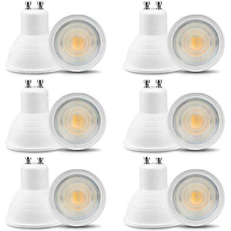 Lot de 12 ampoules LED GU10 6 W 220-240 V, blanc chaud 3000 K, 600 lm, remplace les ampoules halogènes 50-60 W, non dimmables, faisceau concentré, angle de diffusion de 30° [Ener (1/5)
