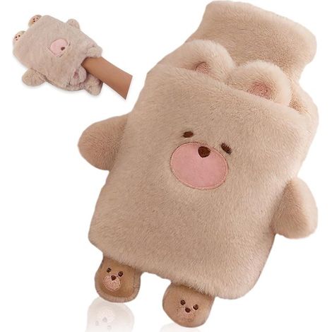 Bouillotte enfant 1L avec couvercle - Bouillotte en peluche mignonne - Couvercle amovible et lavable - Convient aux enfants et aux adultes (1/5)