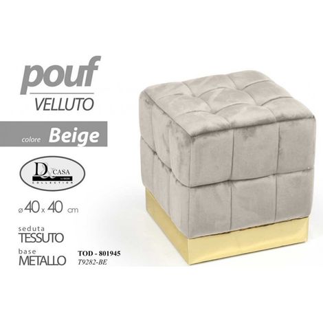 Quadratischer Sitzpuff beige moderne Möbel cm 40 Sitz oder Fußstütze