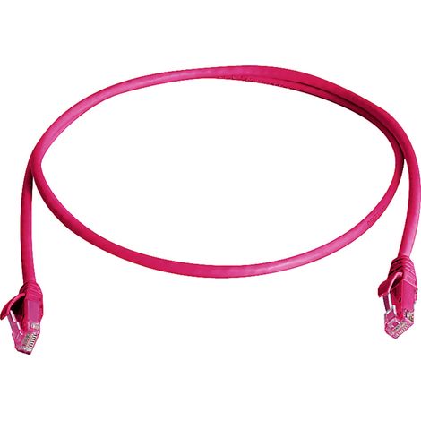 Telegärtner 100008051 RJ45 Netzwerkkabel, Patchkabel CAT 6  0.5 m Rot Flammwidrig, mit Knickschutztü
