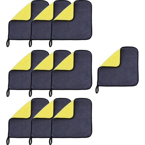10 panni in microfibra da 30x30 cm per autolavaggio, pulizia auto, panni per asciugatura, accessori per auto, panni per autolavaggio antigraffio, strumento di pulizia (1/5)