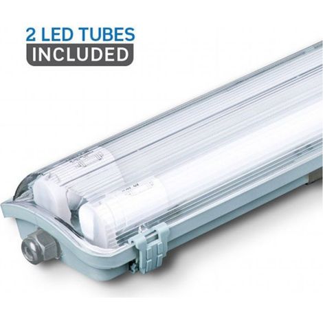 Lámpara de techo LED doble impermeable V-TAC 44 W 150 cm Blanco frío IP65