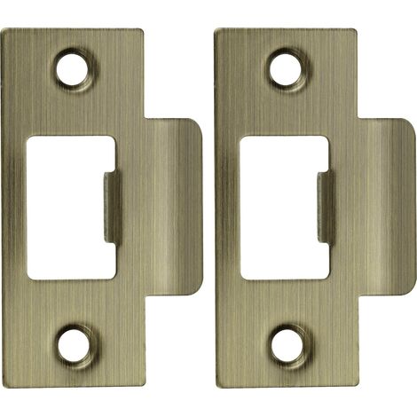2 pièces Plaque de serrure de porte de 2-3/4" Grand trou Bronze (1/5)