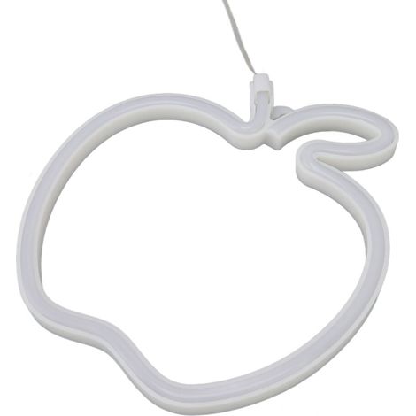 LED-Neon-Fruchtform, USB-Batteriebetrieb, 20 cm, rot/grün