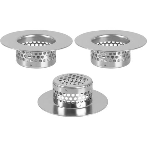 Filtre à évier en Acier Inoxydable, 3 Pcs Crépine d'évier de Cuisine, Tamis de Vidange pour Salle de Bain de 2,5-4,3cm de Diamètre (1/5)
