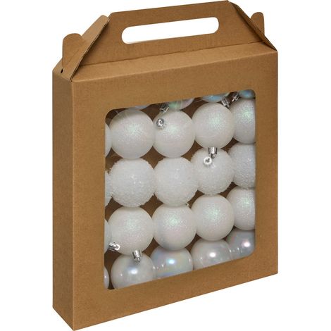 Déco de sapin Lot de 25 Boules de Noël D 6 cm - Blanc - Feeric Christmas (1/4)