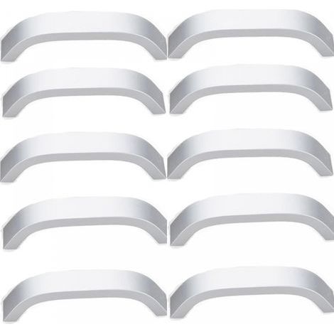 Set of 10 modern 96mm furniture handles, cabinet door handles with screws, white (1/5)
