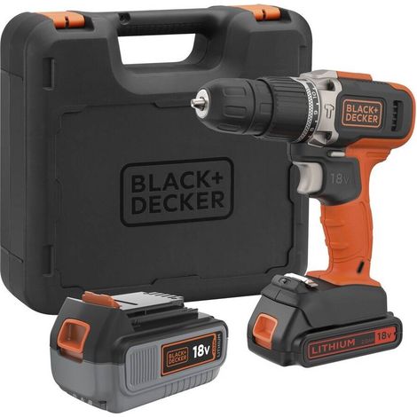 Taladro Percutor 18V 2 Velocidades con 1 Batería 4,0h Litio y 1 Batería 2,0Ah Litio - Back+Decker BCD003MEM2K-QW (1/4)