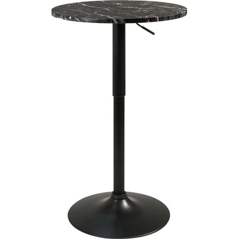 Table de bar ronde SETI, table de bistrot, table pour manger debout, hauteur réglable, base blanche, diamètre 60 cm, pivotante Seti (blanc intégré) (1/5)
