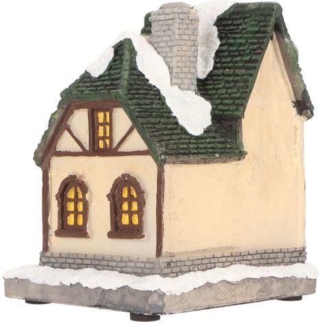 Maison de village de Noël vintage, aménagement paysager exquis, illuminée par des LED, idéale pour la décoration intérieure et les cadeaux (Type B). (1/5)