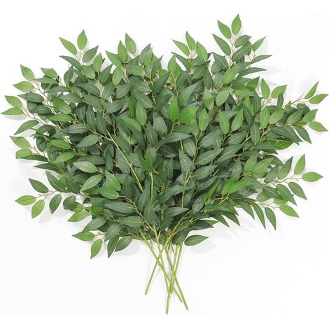 6x Künstliche Ruscus Zweige 68cm Grün, Seidenblätter, Deko-Zweige (1/5)