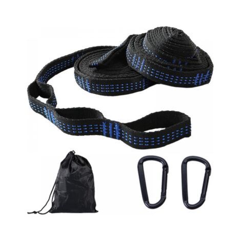 1 paire d'ensemble de fixation pour hamac, ensemble de suspension, 300 cmx2,5 cm, max 200 kg pour le camping, la randonnée, le pique-nique, les voyages en plein air (1/4)