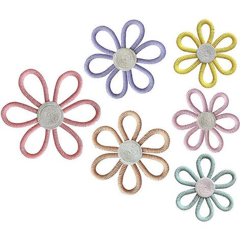 Pendentif floral bohème en corde tressée, à suspendre, idéal pour une chambre de fille. (1/5)