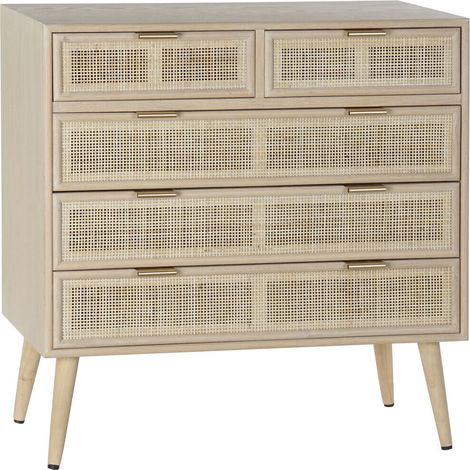 Comoda Paulownia Mdf 80X39,5X81 Rejilla Natural (1/5)