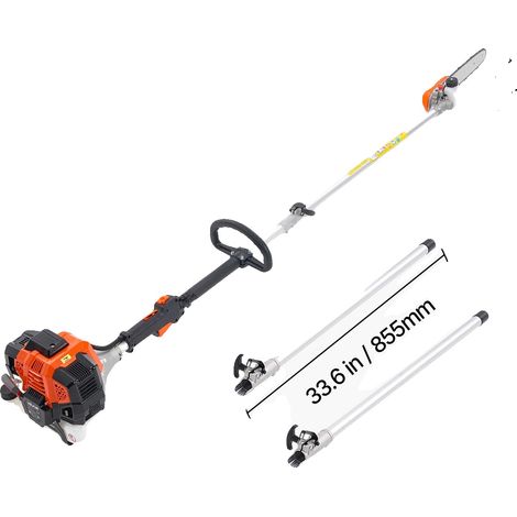 Scie à perche à gaz, moteur 2 temps, angle de coupe réglable, 10in 43cc rotatif (1/2)