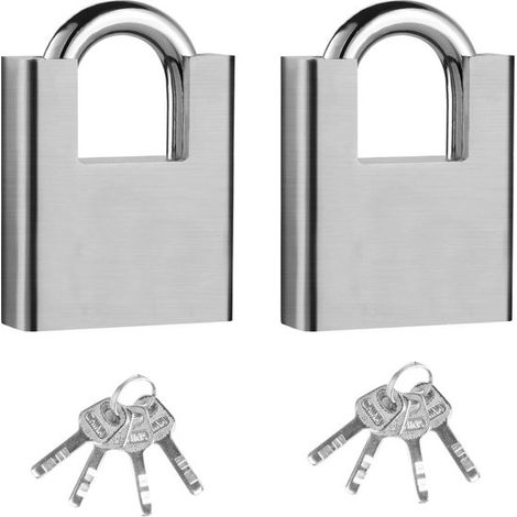 BRENZOOS - Lucchetto impermeabile - Lucchetto di sicurezza da 40 mm - Antiurto - Ferro di alta qualità - 2 pezzi - Protezione affidabile - Lucchetto (1/5)