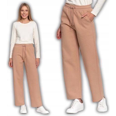 Pantaloni da tuta isolanti a vita alta da donna, 100% cotone, Moraj, taglia M, beige. (1/5)